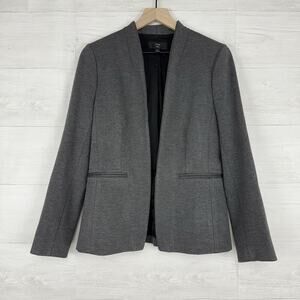 J.Crew Going Out Blazer Size 8 Tall‎ Gray Open Front Stretch Knit Twill Office